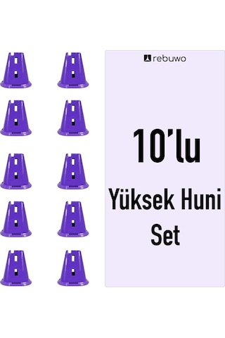 Rebuwo Antrenman Hunisi Yüksek Huni Seti 10 Adet Mor