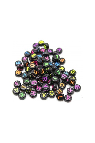 Harf Boncuk Elips Siyah 6 Mm 250 Gr