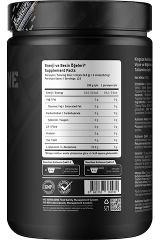 Kingsize Nutrition Glutamine Powder 750 Gr