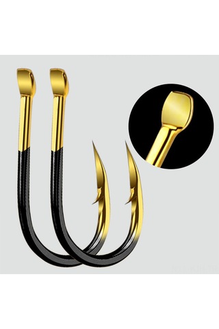 Jeehugo Tungsten Alloy Balık İğnesi Siyah Altın, 10 Adet, 1 Numaralı Av Aracı