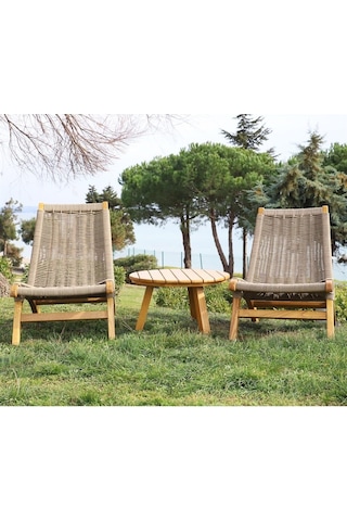 Beylerbeyi Ahşap Bahçe Balkon Sandalyesi -Kestane Ahşap