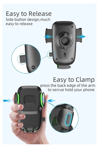 Createtech Cep Telefonu Tutucu Araba, Cam/pano/pencere Araç Telefonu Tutucu Dağı, Green -, Kullanışlı Montaj -