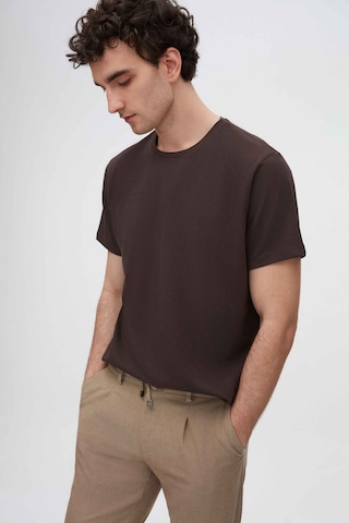 D's Damat Ds Damat Slim Fit Kahverengi Bisiklet Yaka %100 Pamuklu Nefes Alabilen T-shirt 4HC141996753M Kahverengi