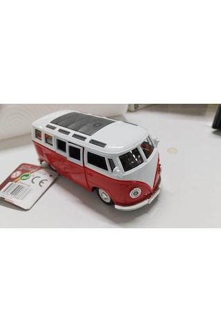 Oyuncak Metal Model 1 / 36 Çek Bırak Kırmızı 1963 Volswagen T1 Bus Minibüs
