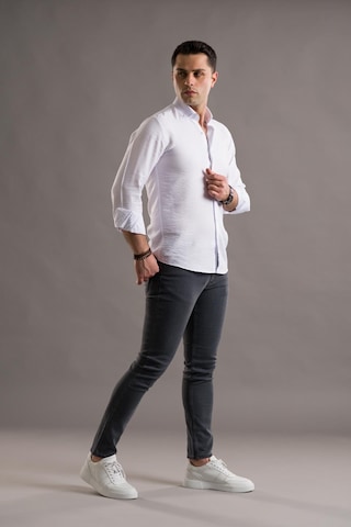 Modtime Slimfit Gofre Kumaş Yaka Düğmeli Uzun Kol Erkek 001