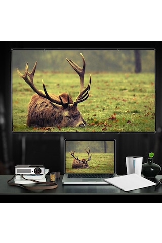 Fastbuy 120 16:9 Beyaz Proje Perdesi, Taşınabilir, Katlanır, Dokuma, Montajlı, Hafif Tasarım