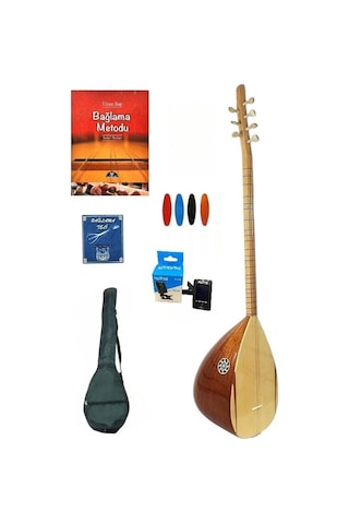 Uzun Sap Başlangıç Düzeyi Bağlama Seti Kılıf-tel-tezene-tuner-metot Uzun Sap Başlangıç Düzeyi Bağlama Seti Kılıf-tel-tezene-tuner-metot
