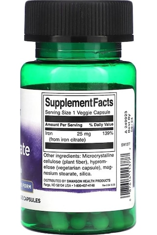 Iron Citrate 25 Mg 60 Kapsül