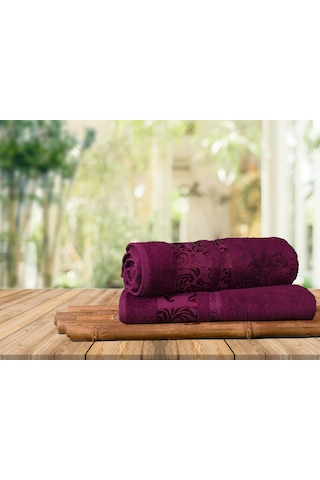 Mulberry Bambu Havlu %100 Organik Bambu Havlu Seti 50 x 90 - 6'lı Paket Premium Ultra Yumuşak Dekoratif Mürdüm