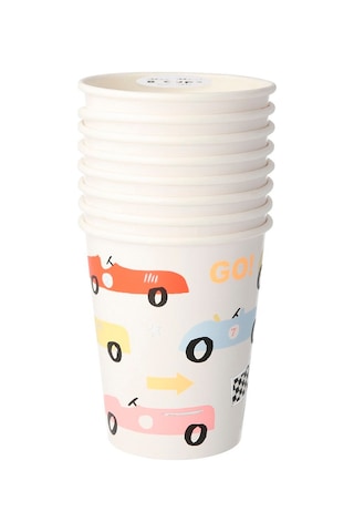 Meri Meri - Race Car Party Cups - Yarış Arabası Bardak - 8'li