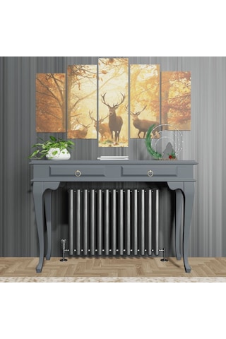 Roys Ahşap 100 Cm Antrasit Gri Çekmeceli Petek Üstü Yüksek  Dresua Gri