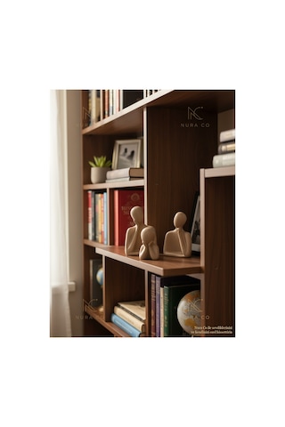 Düşünen Adam 3'lü Soyut Figür Biblo Set Minimalist Dekoratif Heykel Masa Üstü Salon Ev Ofis Obje 05