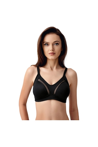 New Bra Newbra Lingerie 6001-kadın Basic C Cup Balensiz Büyük Beden Sutyen Siyah