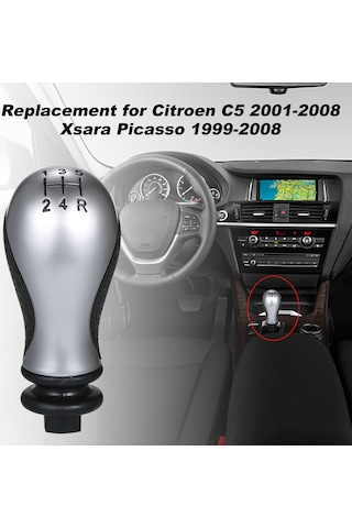 Samdoo Citroen C5 Ve Xsara Picasso İçin 5 Vites Metal Vites Topuzu - Siyah Siyah