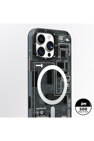 Apple iPhone 16 Pro Max Kılıf Magsafe Uyumlu Kamera Denetim Butonlu Youngkit Technology Serisi Kapak Gri