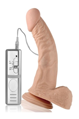 Fastieshop Real Extreme Eğik Realistik Titreşimli Dildo 22 Cm