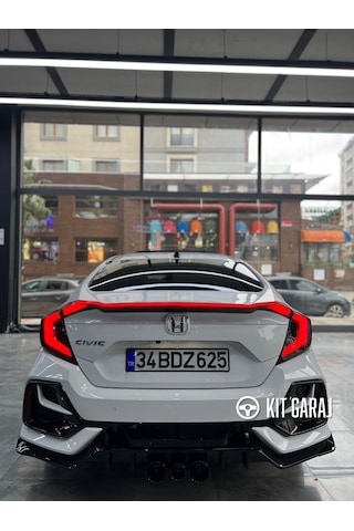 Kit Garaj Civic Fc5 6 Parça Arka Tampon Flap Plastik 2016-2021 Boyalı