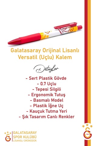 Galatasaray Lisanslı Lüks Versatil Uçlu Kalem 0.7 Kutulu 001