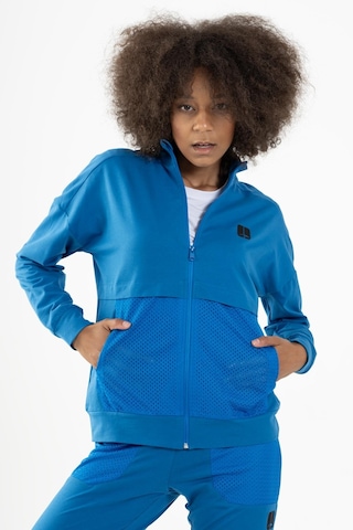 Maraton Sportswear Comfort Kadın Dik Yaka Düşük Kol Basic Saks Tracktop 22178-saks Saks Mavi