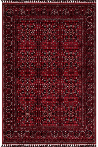 Kırmızı Renkli Afgan Tarzı Altı Kaymaz Şönil Kilim-58