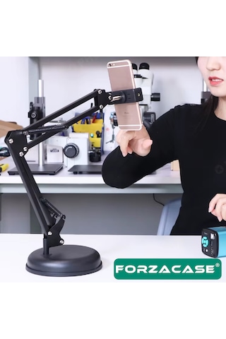 Forzacase Masaüstü 360 Derece Ayarlanabilir Akrobatik Telefon Tutucu Stand - Fc1131 Siyah