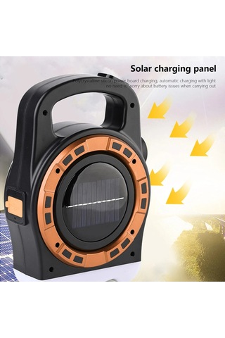 Ccgloball Küçük Güneş Enerjili Taşınabilir Usb Şarjlı Fener Siyah