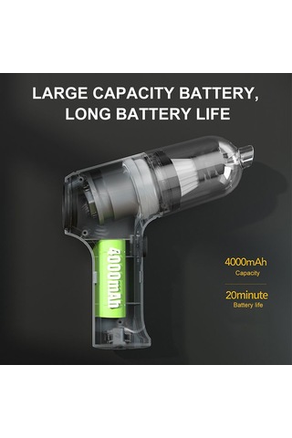 Gajeena 60w Güneş Gri Ev-araç İkili Kullanım Kablosuz Süpürge, 5000pa Vakum, 20 Dakika Kullanim Süresi, El Tutulu Mini Taşınabilir