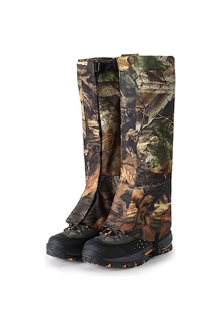 Geeksen Uzun Camo Kar Botu Korumaları Xl: Su Geçirmez, -30 C Dayanıklı, Tpu Askılı, Metal Kordon Kanca Kamuflaj