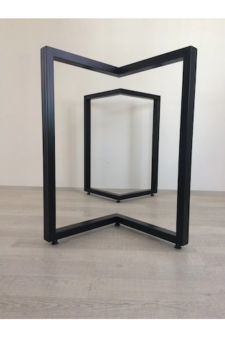 Masa Ayağı Ahşap Masa Ayağı Metal Masa Ayakları Üçgen Tasarım Siyah 71 x 60 CM