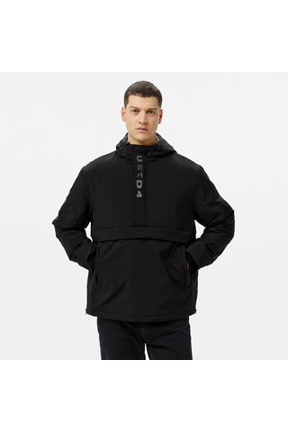 United4 Unıted4 Ribstop Anorak Erkek Siyah Mont Düz 24ojra Siyah