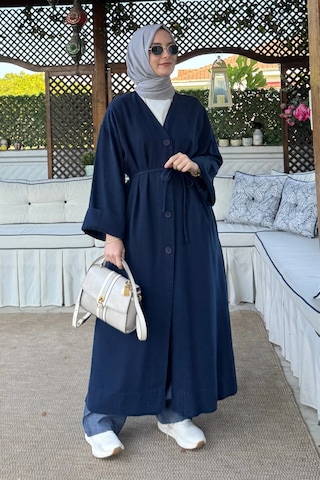 Rabia Şamlı Nazenin Kot Tencel Kap Lacivert Normal
