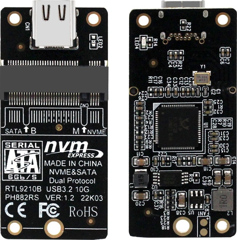 Sones M.2 Nvme Sabit Disk Kutusu Transfer Kartı Rtl9210b Çip Type-c / Usb-c Usb3.1 Gen2 10 Gbps