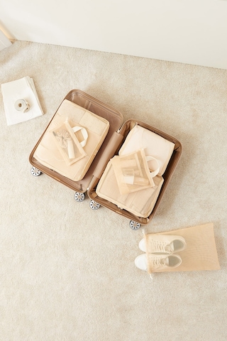 Ocean Home Textile 6'lı Bej Renk File Bavul İçi Düzenleyici Set Bej