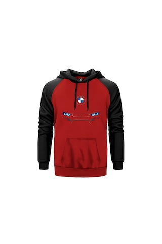 Bmw M4 Series Logo Kırmızı Renk Reglan Kol Sweatshirt Kırmızı