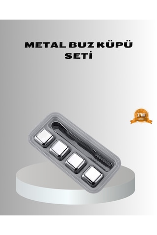 Paslanmaz Metal Buz Küpleri Seti Klipsli Sulandırmadan Soğutma Özellikli Çokrenkli
