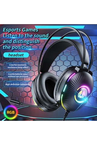 Dianziye Siyah Kedi Kulaklı Rgb Işıklı 7.1 Sesli Oyun Kulaklığı, Gürültü Engelleme Mikrofonlu 50mm Surround Bass, Usb+3.5mm Bağlantı