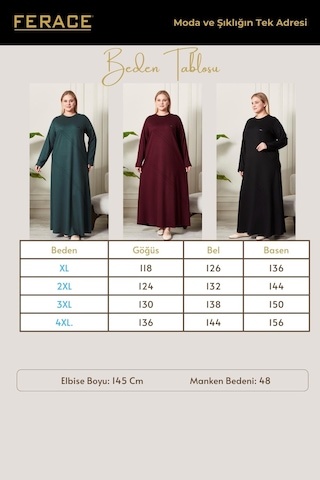 Kadın Büyük Beden 2 İplik Elbise Siyah