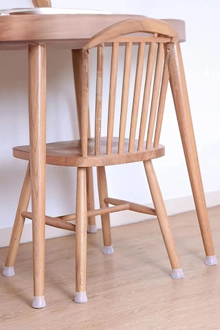 12 Adet Silikon Masa Sandalye Koruyucu, Masa Sandalye Kaydırmaz, Zemin Koruyucu Silikon Pabuç Beyaz