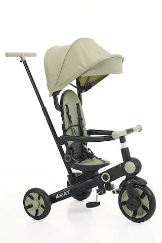Flow 9in1 Smart Trike Çift Yönlü, Yatabilir, Katlanabilir, Denge Bisikleti Özellikli Bebek Ve Çocuk Bisikleti Haki