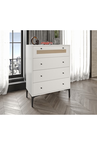 Trio White 4 Çekmeceli Şifonyer %100mdf