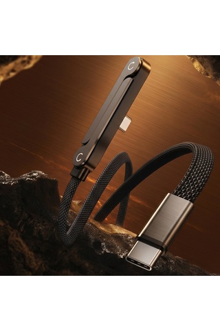 240w Hızlı Şarj Kablo Ve Katlanabilir Telefon Standı Usb-c Uyumlu Örgülü Veri Aktarım Kablosu 1