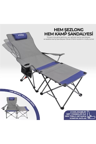 Sırt Ayarlı Katlanabilir Kamp Sandalyesi - 4 Kademeli - Lounge - Gri/mavi - Katlanır Şezlong Çok Renkli Sırt Ayarlı Katlanabilir Kamp Sandalyesi - 4 Kademeli - Lounge - Gri/mavi - Katlanır Şezlong Çok Renkli