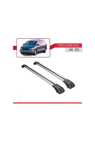 Toyota Sienna Xl10 1998-2003 Arası İle Uyumlu Ace-1 Ara Atkı Tavan Barı Gri