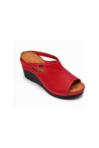 N Napa Shoe Np.1001.kırmızı.deri Terlik