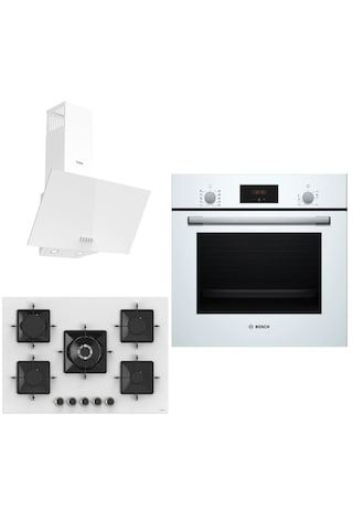 Bosch - Ferre HBF512BW1T - SS036 - D087 Beyaz Ankastre Set