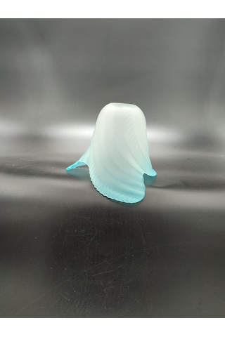 Küçük Avize Camı.3 Kanatlı.mat-mavi Renkte.mum Ampule Göre E.14 Mat Mavi