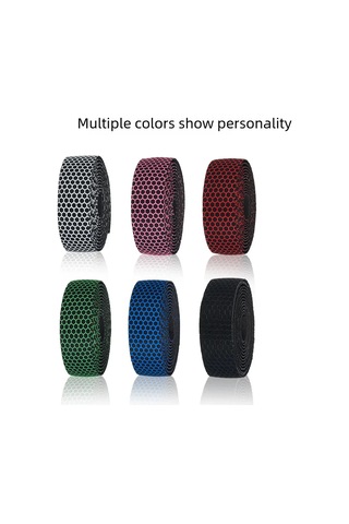 Gajeena Yol Bisikleti Silikon Anti-kayma Sarma Bandı - Arı Hücresi Desenli Microx+eva El Tutucu Kayış Yeşil Çok Renkli