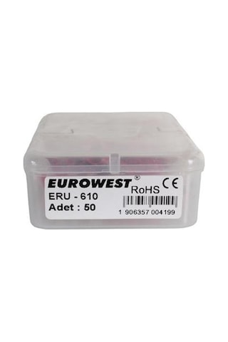 Eurowest 8,00-10,00mm M6 Yuvarlak Tip İzoleli Kablo Ucu 1 Kutu 50 Adet