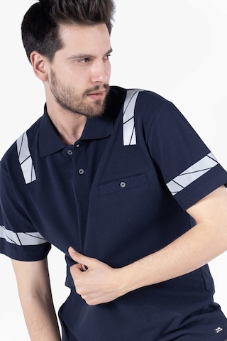 İş Tişörtü - Polo Yaka Reflektörlü T-shirt %100 Pamuk Lacivert