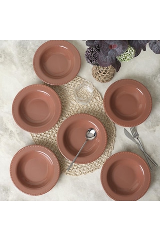 Kahverengi Bella Yemek Tabağı 21 Cm 6 Adet 605 Çok Renkli Kahverengi Bella Yemek Tabağı 21 Cm 6 Adet 605 Çok Renkli
